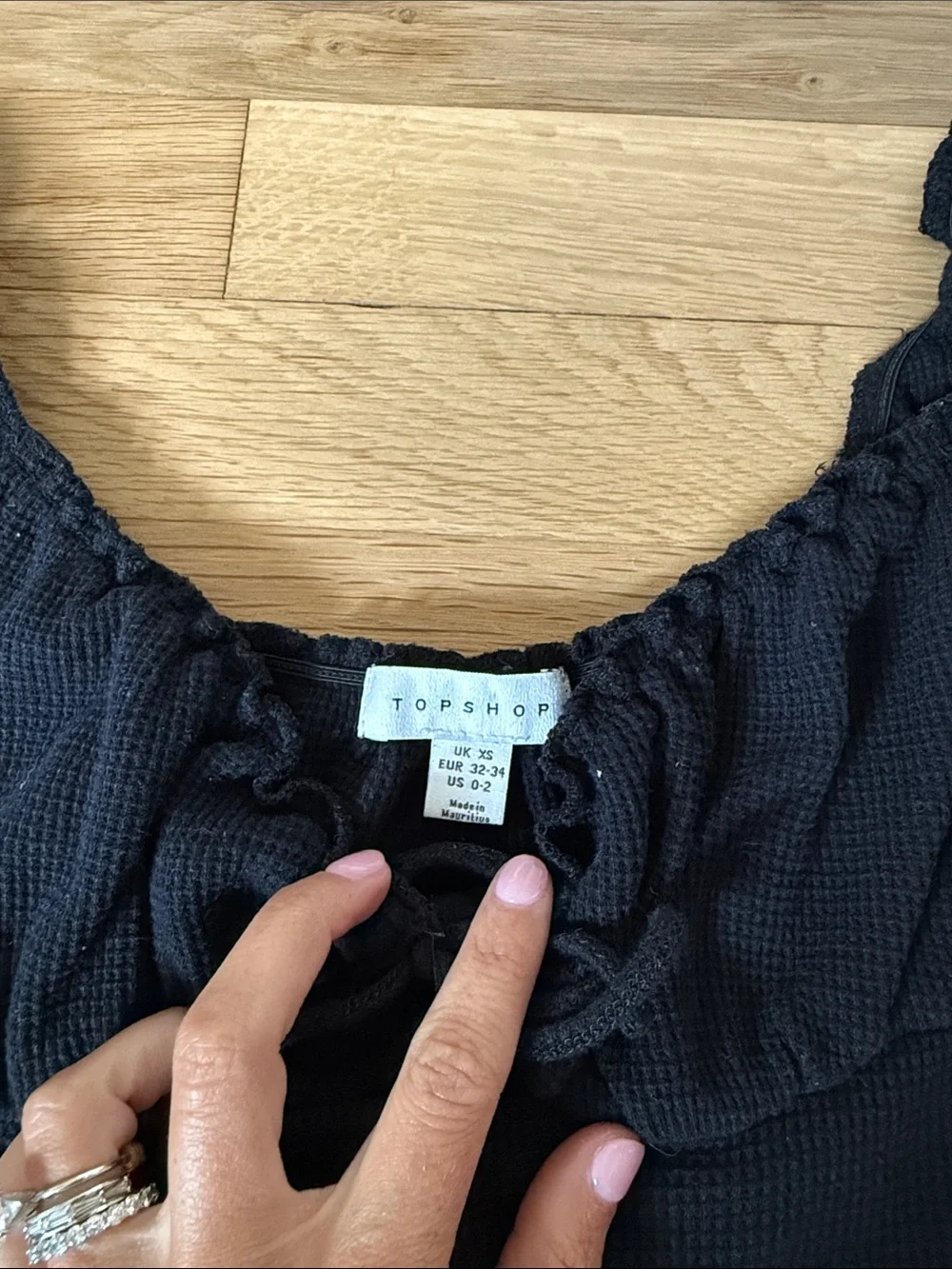 Topshop Black Puff Sleeve One-Piece Bodysuit